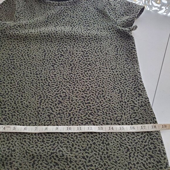 Loft Small Petite SP Green Black Textured Sheath Dress Pockets Short sleeve - Picture 5 of 10
